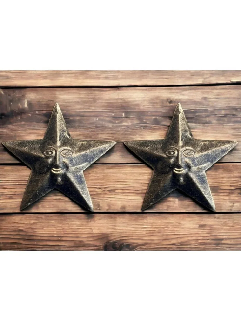 Rustic Sun Moon Star Metal Wall Art Set | 9 Piece Antique Gold Decor for Boho